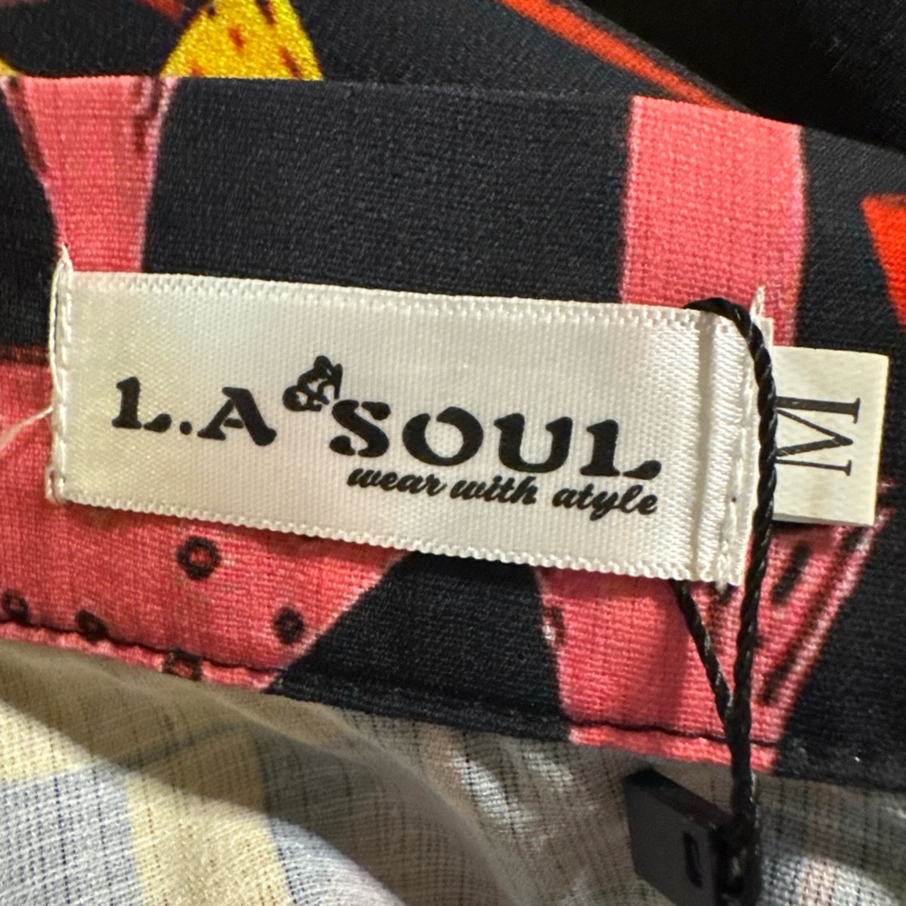 NWT LA Soul Mushroom Print Midi Skirt Sz M Retro Colorful Boho Hippie Sold Out - Picture 5 of 6